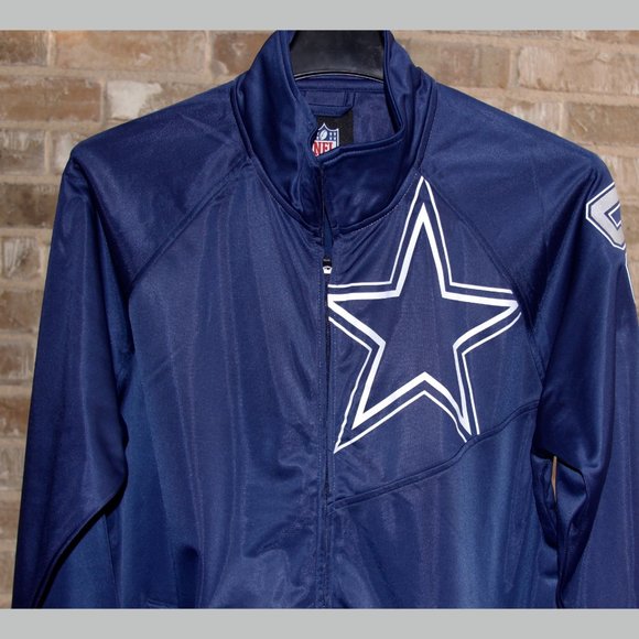 Men's NWT NEW Dallas Cowboys Official Authentic NFL Zip Track Jacket Large - Picture 2 of 6